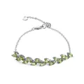 GEM'S BALLET-Bracelet Ajustable en Argent Sterling 925 pour Femme Bijoux Fins en Péridot Naturel et