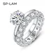 Ensemble de bagues Moissanite de luxe pour femmes anneaux empilables avec gros diamant en argent