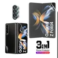 3in1 Avant Mat Hydrogel Film Pour Samsung Galaxy Z Fold4 5G Verre Souple Pour Fold3 Fois 4 Zfold 3