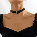 Collier de perles noires multicouches pour femmes perle court clavicule breloque bijoux de