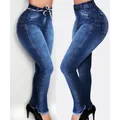 Nouvelle Arrivée Femmes Taille Haute Jeans Mode Slim Haute artificiel astique Jeans Skinny Denim