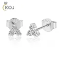 KOJ – boucles d'oreilles de mariage en Moissanite 0.1 CT bijoux de fiançailles couleur D non