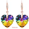 Boucles d'oreilles longues à crochet en Zircon Rose bijoux en or Rose cadeau pour femmes