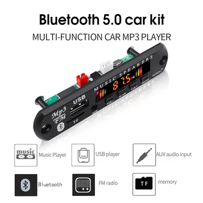 Kebidu-Carte décodeur lecteur MP3 récepteur Bluetooth 5.0 kit de voiture écran de document radio