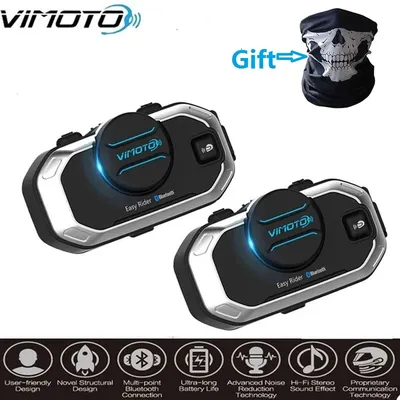 Vimoto V8-oreillette Bluetooth pour moto appareil de communication BT pour casque kit