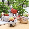 Plantes succulentes d'animaux de dessin animé chien mignon jardinière de fleurs pot décoratif de