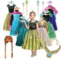 Robe de princesse Disney pour filles Costume de fête reine des neiges Elsa Anna pour carnaval
