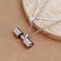 Collier pendentif haltère pour hommes et femmes 1 pièce nouvelle collection 2020 collier de