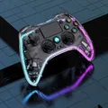 Manette de jeu sans fil transparente colorée pour Console PS4 /Switch /PS3/Android /PC/IOS bouton