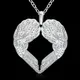 Collier en argent regardé 925 pour femme marque de mode bijoux ailes d'ange pendentif coeur