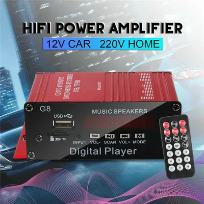 Amplificateur de puissance Bluetooth double usage 12V 200W 2.0 canaux puissance Audio HiFi avec
