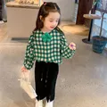 Girls Shirts Fashionable Comfortable Western Style Wild Children Clothes Autumn Plaid Tops Girls