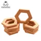 TeWindsor-Cube hexagonal en bois de hêtre coupe à la main pendentif bricolage accessoires