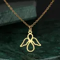 Colliers de la présidence en acier inoxydable pour femmes pendentif ange creux collier JOFashion