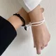 Bracelet d'amour Simple en forme de cœur pour Couple cordon réglable bijoux pour Couple cadeau de