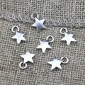 Breloques en forme de petite étoile pour fabrication de bijoux haute qualité plaqué argent