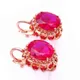 Boucles d'oreilles en plaqué or violet 14K pour femmes nouveau incrusté de fleur de rubis bijoux