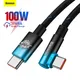 Bas192.- Câble de charge coudé USB C vers TYPE C 100W pour Macbook Huawei Xiaomi Dell HP
