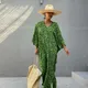 Robe Longue à Imprimé Léopard pour Femme Tenue Confortable Animal Sauvage Kaftan Chic Tunique