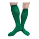 Chaussettes à tube long pour hommes vert solide document rayé robe formelle trempé genou