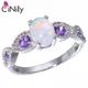 CiNily – bague en argent Sterling 925 authentique création opale de feu blanche Zircon violet