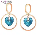 Xuping – boucles d'oreilles en cristal en forme de cœur pour femmes bijoux au Design Unique cadeau