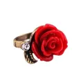 Bague fleur rose noire pour femme bijoux fantaisie vente en gros nouveau