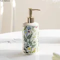 Bouteille en céramique pour shampoing liquide style américain motif de fleurs bouteille de