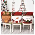 Housses de chaise de wapiti de Noël ensembles de casquettes de Noël chapeau de table d'attente
