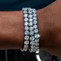 Bracelet de Tennis Hippop pour hommes chaîne en diamant sur la main style Punk glacé 3/4/5mm