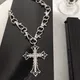 Collier avec pendentif croix en diamant pour femme tour de cou en argent bijoux gothiques vintage