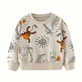 Little maven-Sweat-shirt en coton pour bébé garçon joli singe gris vêtements confortables pour