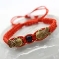 Bracelet en dentelle à cordon rouge pour dames longueur réglable poisson poignet décontracté