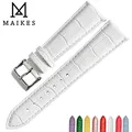 MAIKES-Bracelet de montre en cuir véritable blanc 14 16 18 20 22mm boîtier pour Tissot bonne