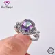 HuiSept – bague en argent 925 bijoux en topaze de forme ovale pierres précieuses en Zircon pour