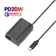 Adaptateur d'alimentation de batterie factice de Type PD USB C DMW-BLK22 pour Panasonic Lumix G9