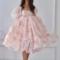 Robe bouffante à imprimé floral pour femme robe trapèze à volants vintage des années 90 chic