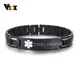 Vnox-Bracelets médicaux SACID de type 2 pour hommes bijoux personnalisés gravure gratuite nom de