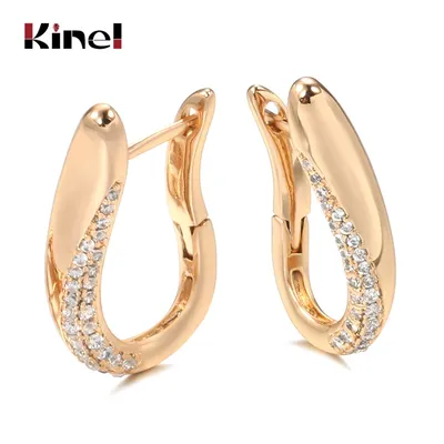 Kinel – boucles d'oreilles en Zircon naturel pour femmes bijoux fins de Style minimaliste en or