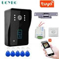 Tuya-Sonnette vidéo sans fil avec caméra IP pour appartement interphone audio et vidéo IR filaire