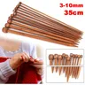 Bâton à tricoter en bambou paire de 3 à 10mm 35cm de long pointu en bois simple satisfait