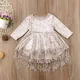 Robe de Princesse en Velours pour Petite Fille Tenue de ixde Mariage Couleur Unie Nouvelle