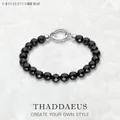 Bracelets de perles noires Onyx à facettes tout nouveau cadeau tendance pour femmes en argent