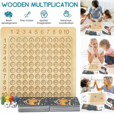 Jeu de planche de Multiplication Montessori en bois jouets éducatifs d'apprentissage pour enfants