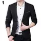 Blazer Slim Formel pour Homme Costume d'Affaires Gilet Revers à Un Bouton Manches sulf Poches