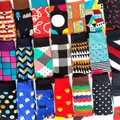 Chaussettes Happy Hip Hop Harajuku pour hommes coton drôle mode Latejstripe pois flamant rose