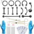 ZS-Kit de piercing corporel Sterys Septum antarctique Labret Jules Langue Ventre Nombril