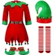 Ensemble de vêtements de Noël pour enfants joli chapeau d'elfe rouge robe pour filles fête de