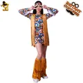 Costumes Hippie rétro 70s 60s pour femmes adultes tenue de fête d'halloween Cosplay robe fantaisie