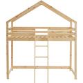 Lit mezzanine tiny pin naturel 90x190 sommier inclus - Bois